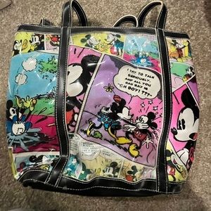 Vintage Mickey & Minnie comic book tote bag